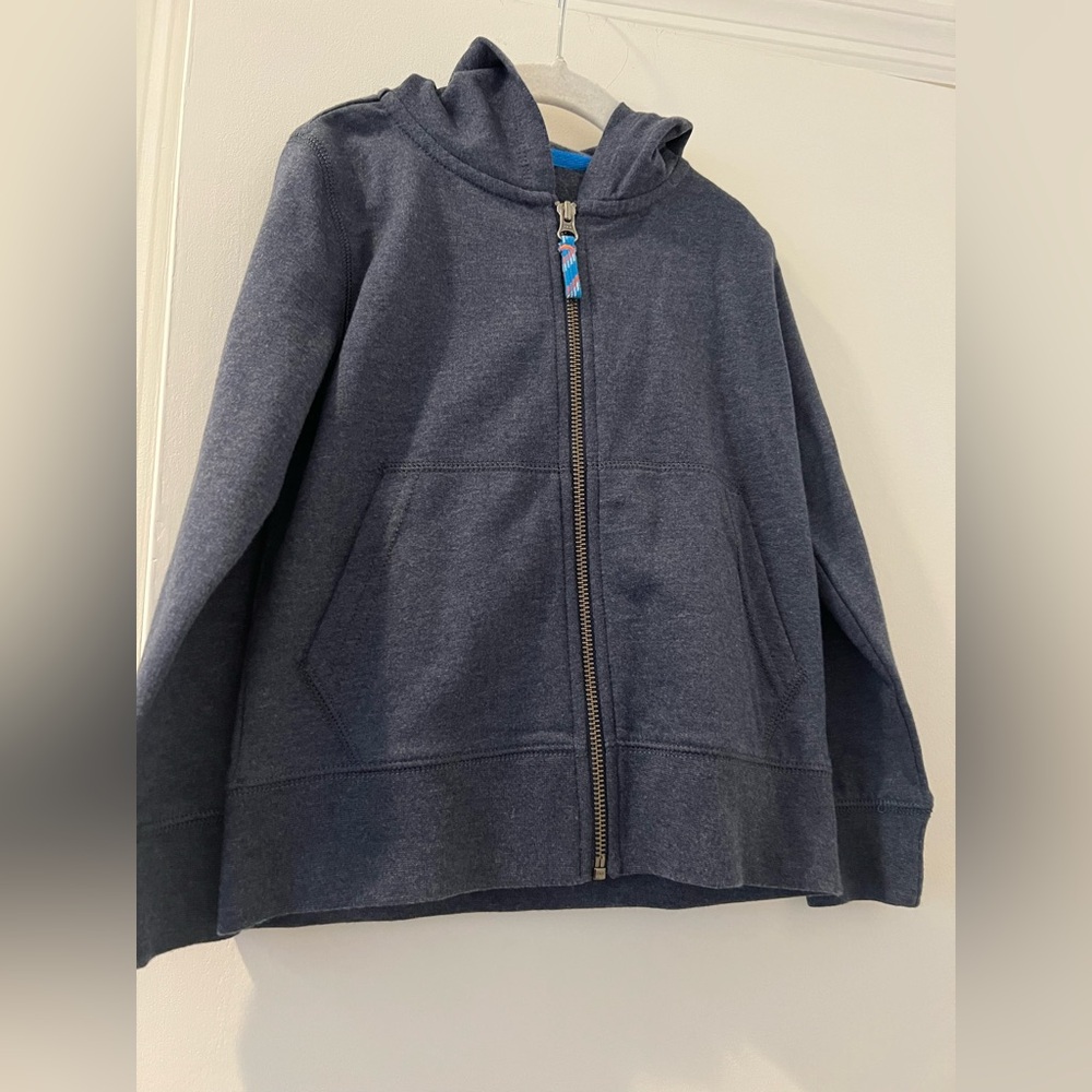 JCrew Crewcuts factory Boys' fleece full-zip hooded sweatshirt 4-5 NWT XS
